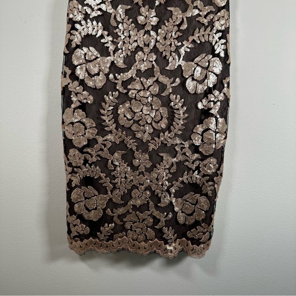 Tadashi Shoji Paillette Embroidered Antique Pink Lace and Sequin Dress Size 4 - Picture 8 of 17